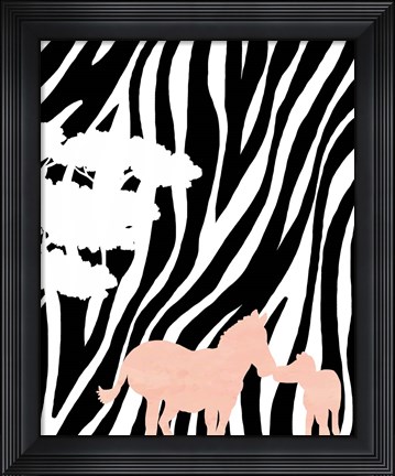 Framed Modern Zebra&#39;s Print