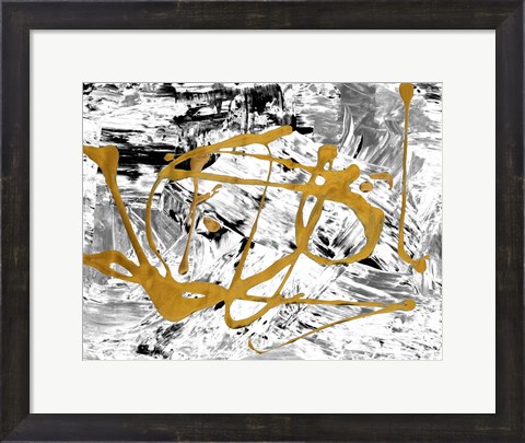 Framed Melting Colors and Gold II Print
