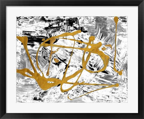 Framed Melting Colors and Gold II Print