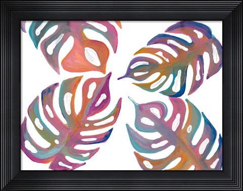 Framed Colorful Palm Leaves I Print