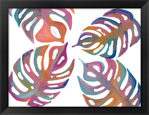 Framed Colorful Palm Leaves I Print