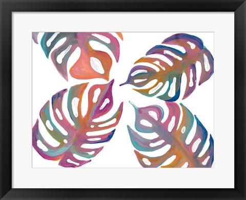 Framed Colorful Palm Leaves I Print