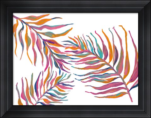 Framed Colorful Palm Leaves II Print