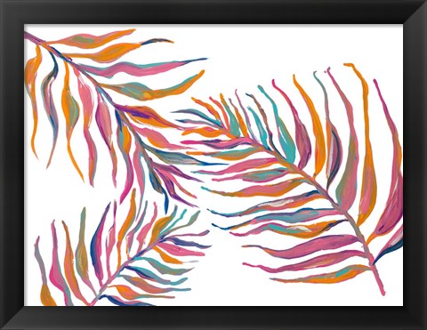 Framed Colorful Palm Leaves II Print