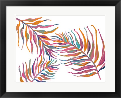 Framed Colorful Palm Leaves II Print