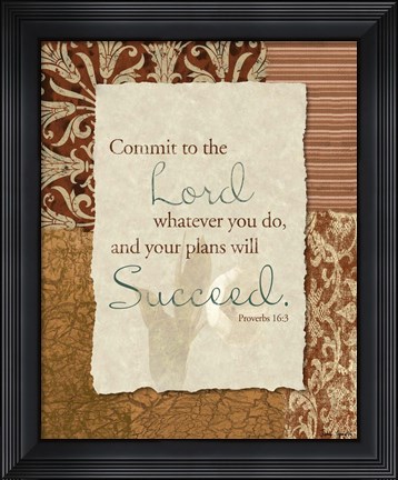 Framed Commit to the Lord Print