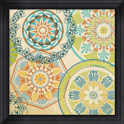 Framed Spirographics Square I Print