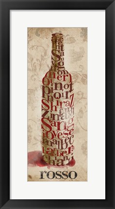 Framed Type of Wine I Print