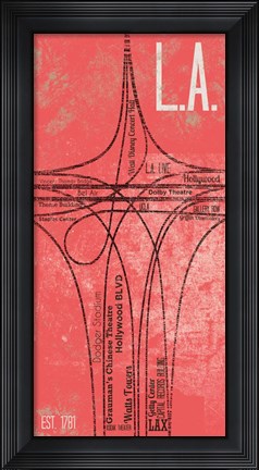 Framed LA Grid Panel Print