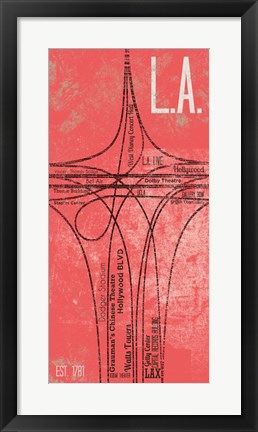 Framed LA Grid Panel Print