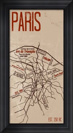 Framed Paris Grid Panel Print