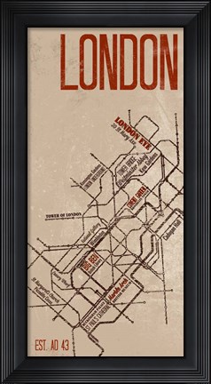 Framed London Grid Panel Print