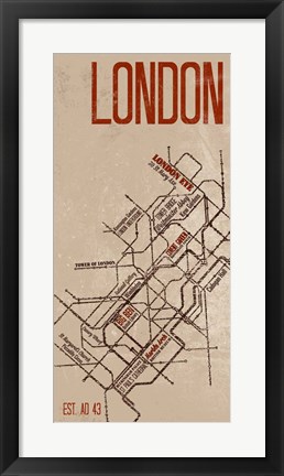 Framed London Grid Panel Print