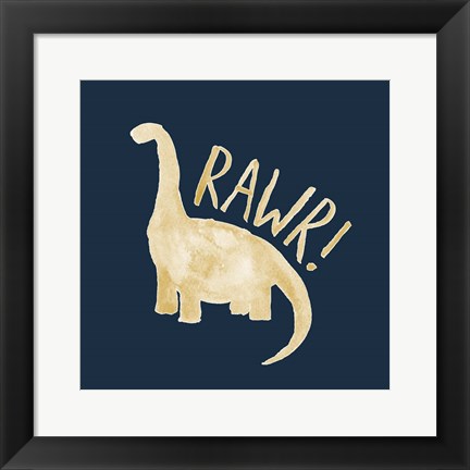 Framed Dinosaur RAWR Print