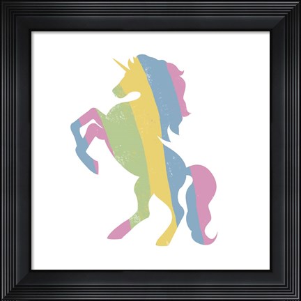 Framed Multicolor Unicorn Print
