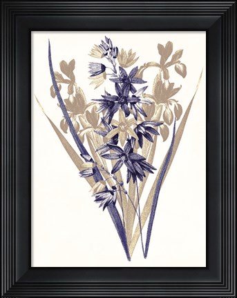 Framed Indigo Flowers Three Print