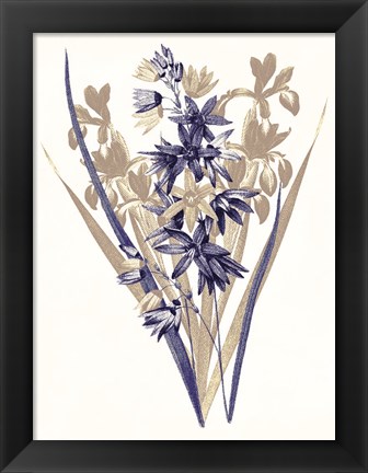 Framed Indigo Flowers Three Print