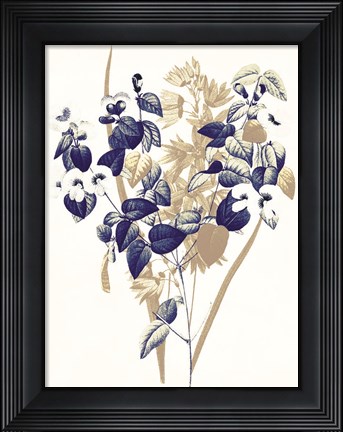 Framed Indigo Flowers Four Print