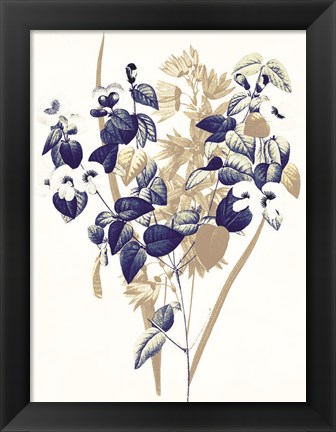 Framed Indigo Flowers Four Print