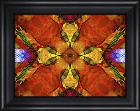Framed Colorful Kaleidoscope 10 Print