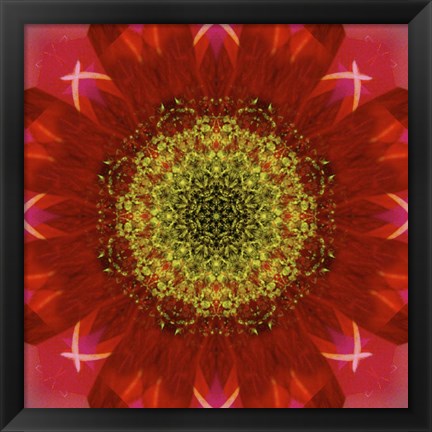 Framed Colorful Kaleidoscope 7 Print