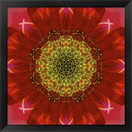 Framed Colorful Kaleidoscope 7 Print