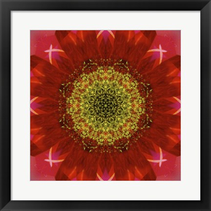 Framed Colorful Kaleidoscope 7 Print