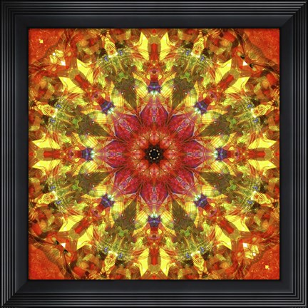 Framed Colorful Kaleidoscope 9 Print