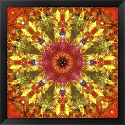 Framed Colorful Kaleidoscope 9 Print