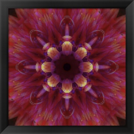 Framed Colorful Kaleidoscope 14 Print