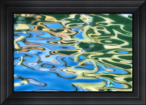 Framed Painterly Reflection in Water Print