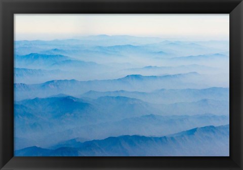 Framed Aerial View of Mountain, South Asia Print