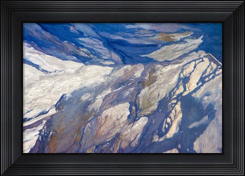 Framed Aerial view of Highland Lakes on Atacama Desert, Chile Print