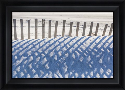 Framed Sand Fence and Shadows Print