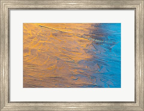 Framed Abstract Design Reflected in an Ice Covered Pool Print