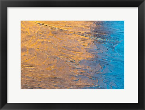 Framed Abstract Design Reflected in an Ice Covered Pool Print