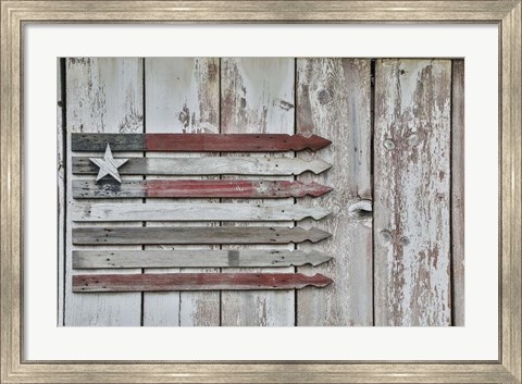 Framed American Flag in Benge Print