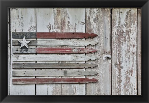 Framed American Flag in Benge Print