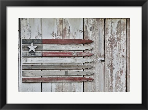 Framed American Flag in Benge Print