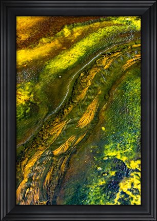 Framed Run-off at Pump Springs, Yellowstone National Park Print