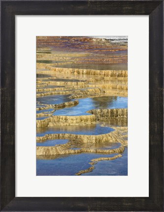 Framed Mineral Deposit Formation, Yellowstone National Park Print