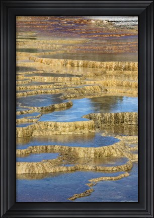Framed Mineral Deposit Formation, Yellowstone National Park Print