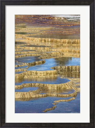 Framed Mineral Deposit Formation, Yellowstone National Park Print