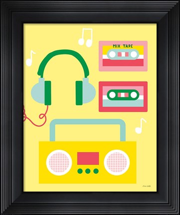 Framed Lets Listen to Music II Print