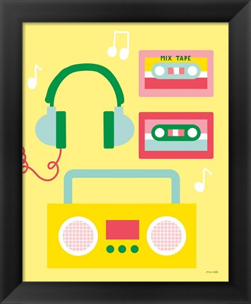 Framed Lets Listen to Music II Print