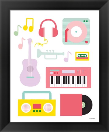 Framed Lets Listen to Music I Print