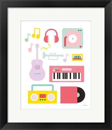 Framed Lets Listen to Music I Print