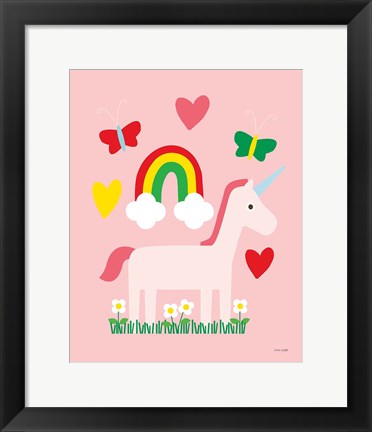 Framed Unicorn Fun I Print