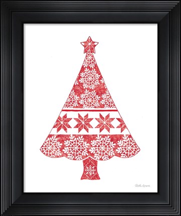 Framed Nordic Holiday Christmas Tree Print