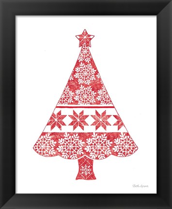 Framed Nordic Holiday Christmas Tree Print